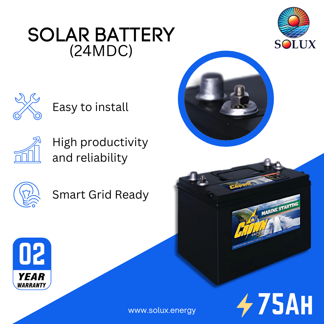 This is an image of 24MDC Crown New Wave Deep Discharge Marine Battery